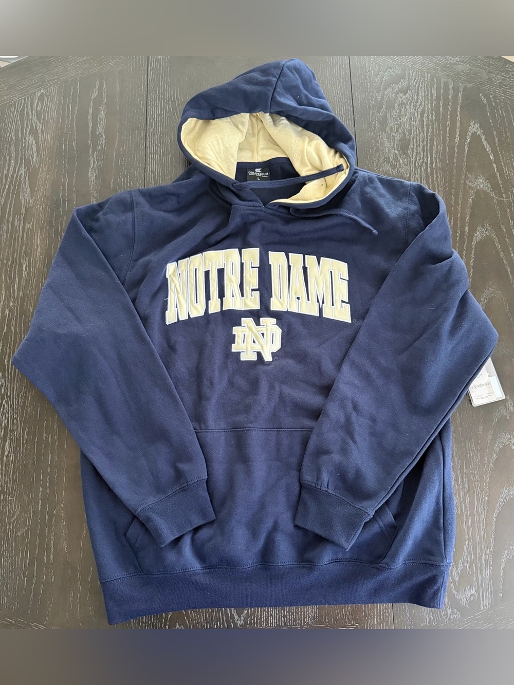 Colosseum Navy and Cream Notre Dame Pullover Hoodie